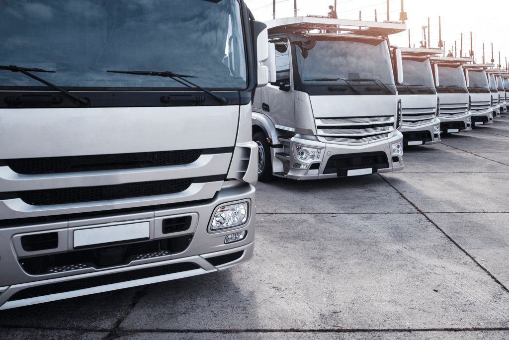 group trucks parked row 1 Road Freight 5